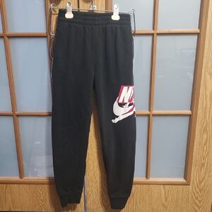 Jordan Youth Black Sweatpants with Red Nike Air Jordan Logo Size 10/12